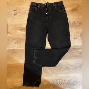 We The Free - tapered baggy, high rise, boyfriend fit. Size 29 in black